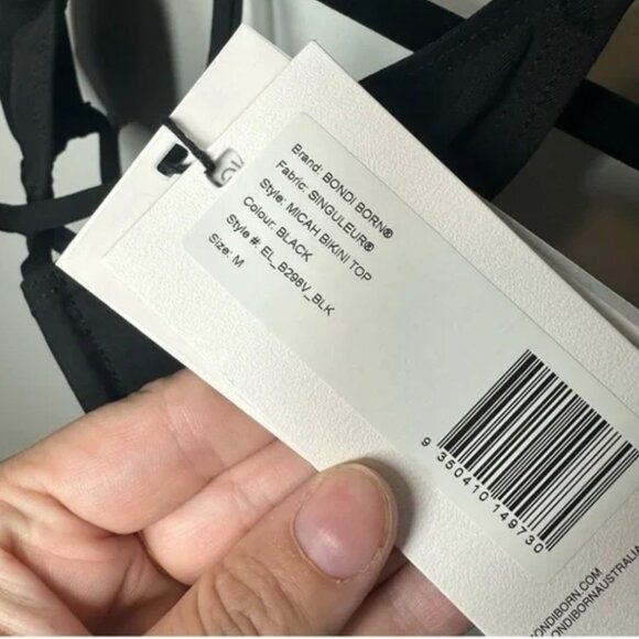 Bondi Born Micah Bikini Top Black NWT - Picture 4 of 4